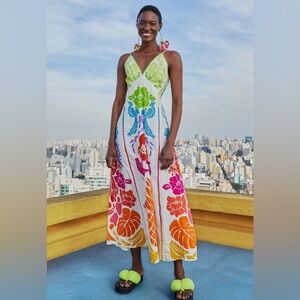 Farm Rio Tropical Graphic Maxi Dress XL